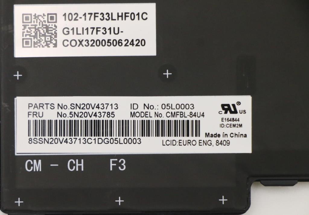 Lenovo Cmfl-Cs20,Bk-Bl,Chy,Euro Eng - 5N20V43785