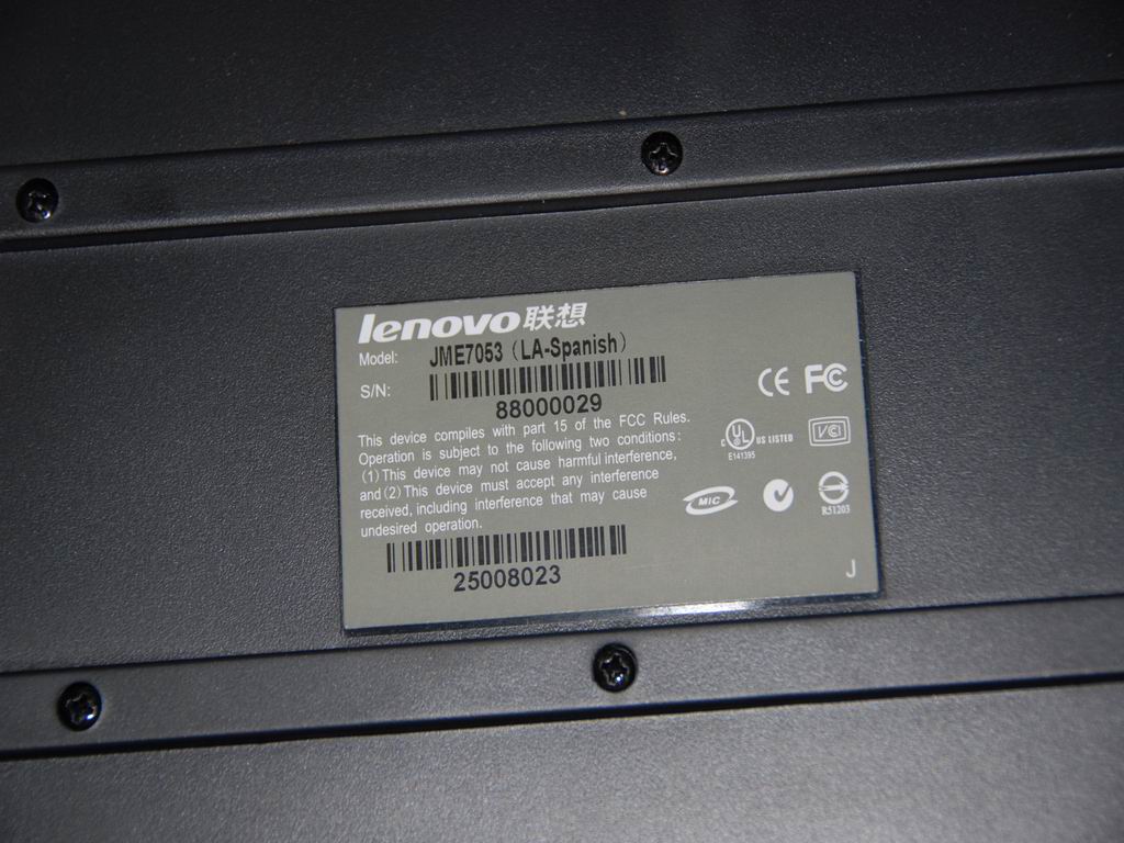 Lenovo 25008023 Kb Ps/2 Las Sunrex Lxh-Jme7053