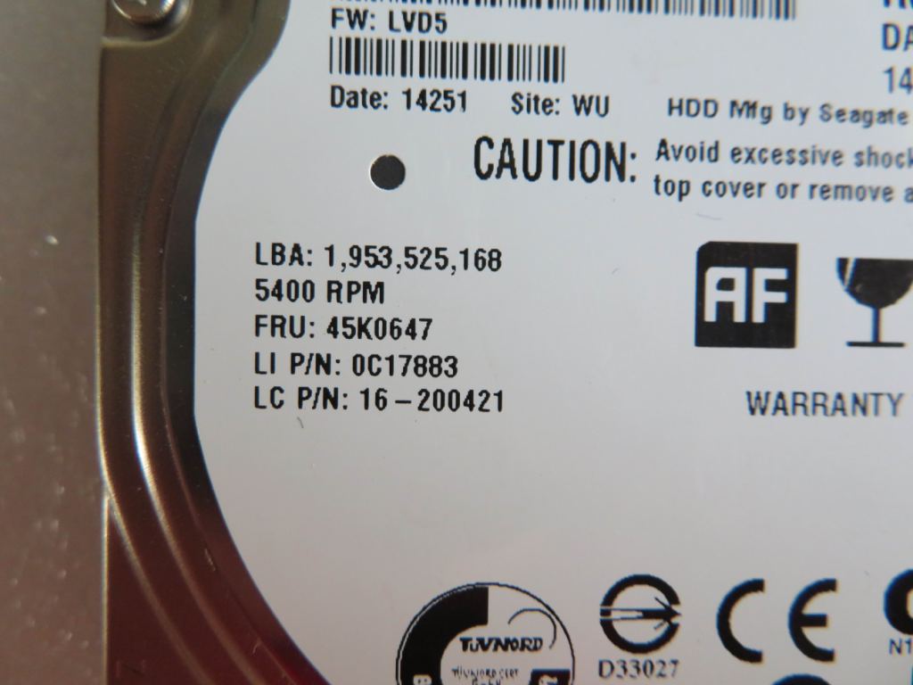 Lenovo 16200421 Hdd Sgt Kahunav 1Tb St1000Lm01