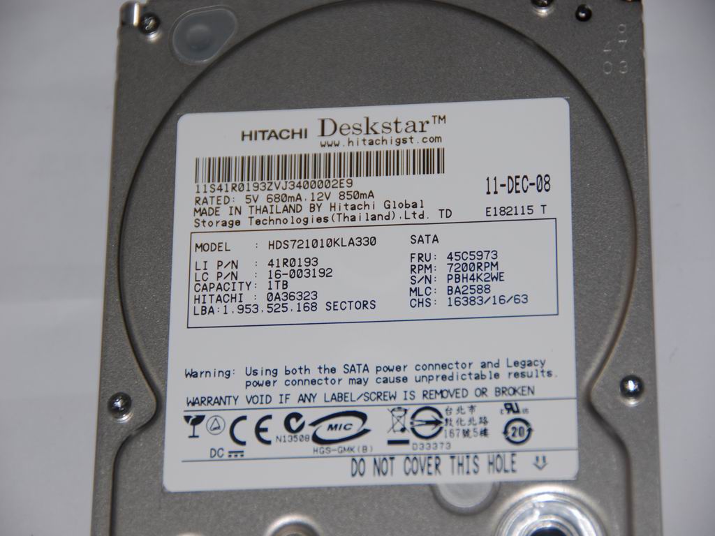 Lenovo 16003192 Hdd Sata2 1Tb Hds721010Kla330