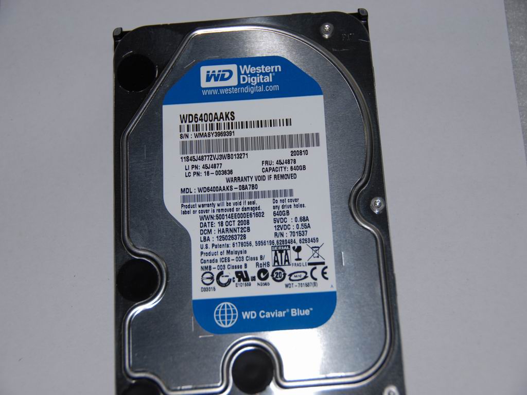 Lenovo 16003636 Hdd 640G Wd Wd6400Aaks-08A7B0