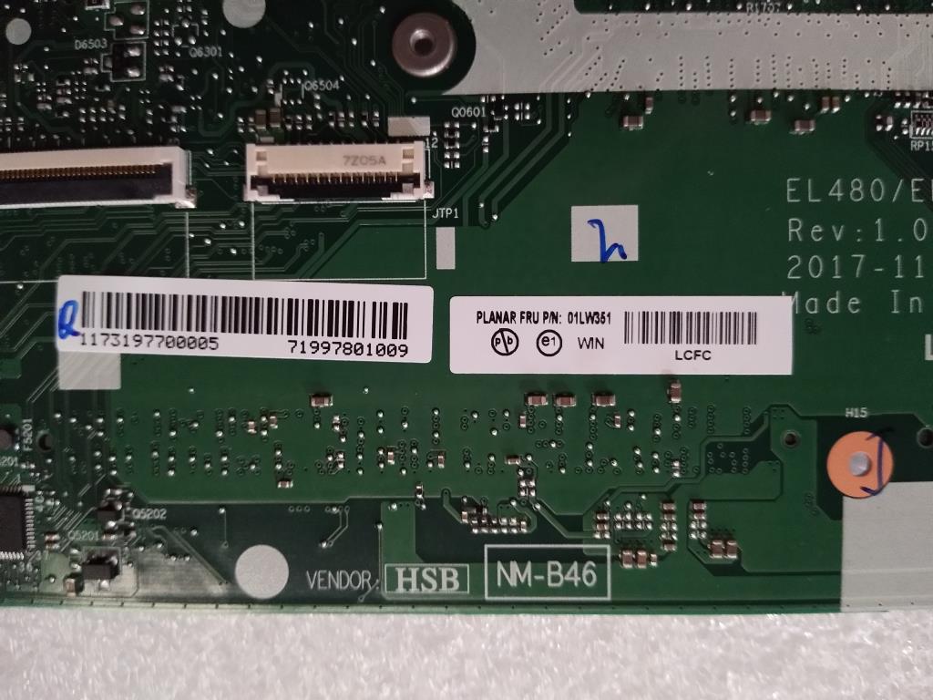 Lenovo 01YR354 Et480 Mb Nok I57200U Tpm2 Uma