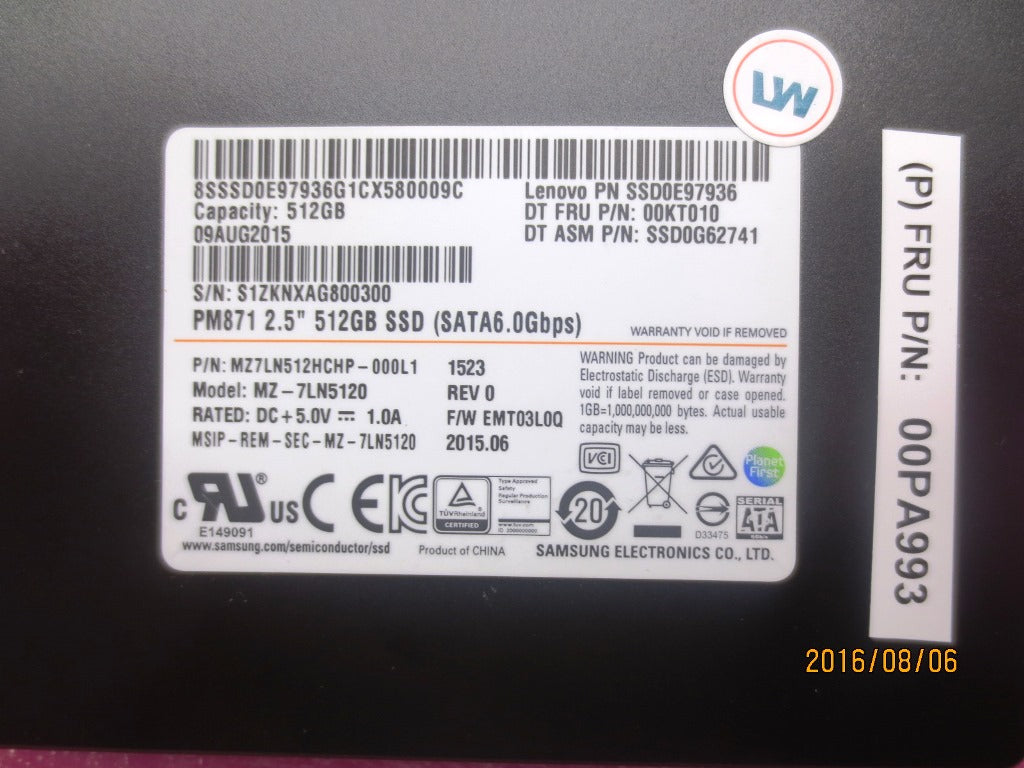 Lenovo 00PA993 Sd Solid State Drives