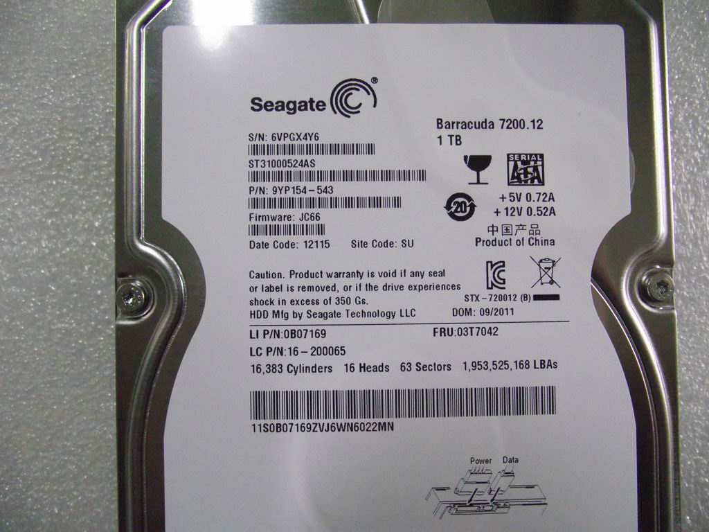 Lenovo 16200065 Hdd 1Tb Sg Pharaoh6Gb/S St3100