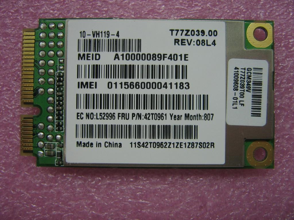 Lenovo Wireless Wan Adapter Fru - 42T0961