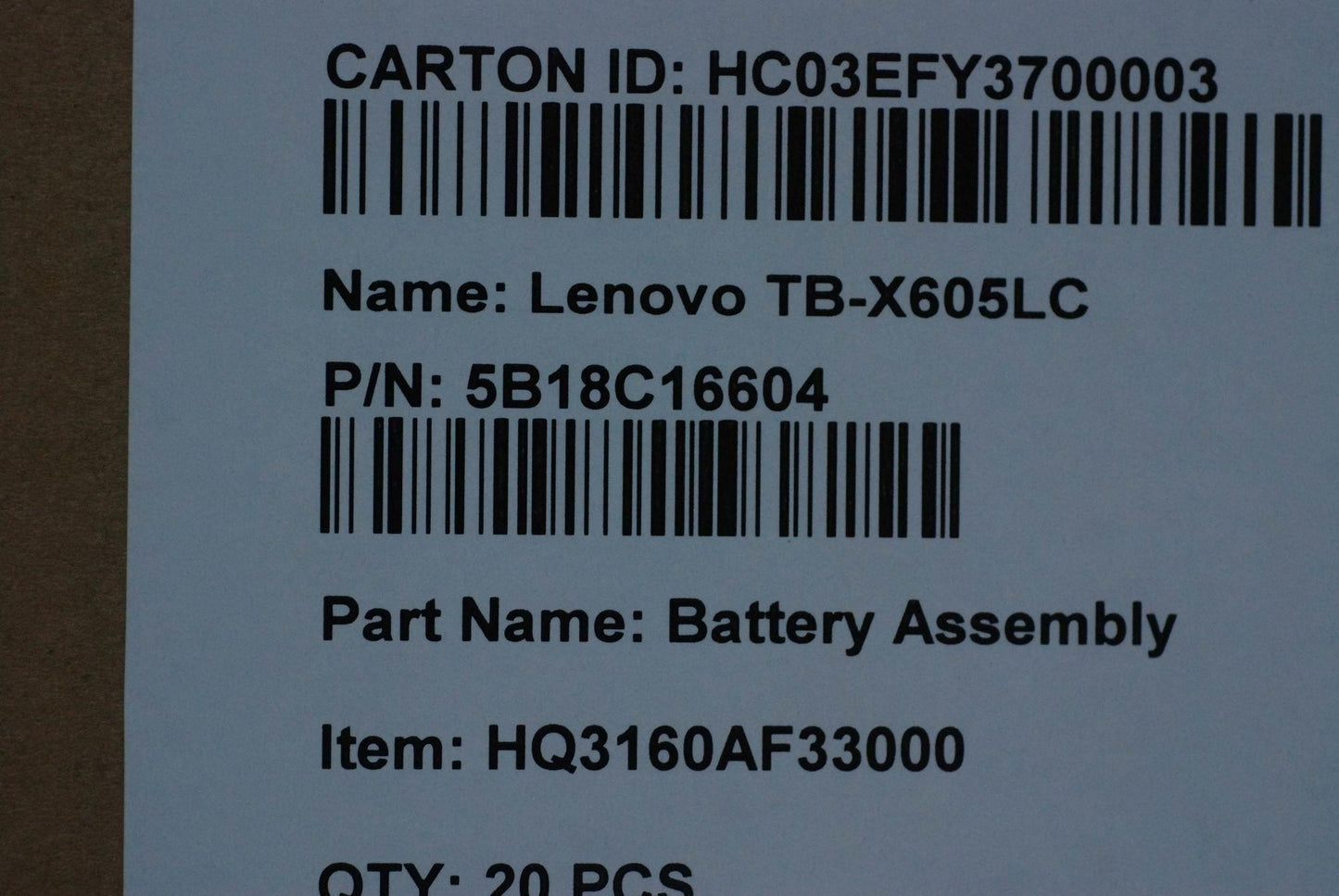 Lenovo 5B18C16604 Tb-X605C Bat Assy_In And*Hq316