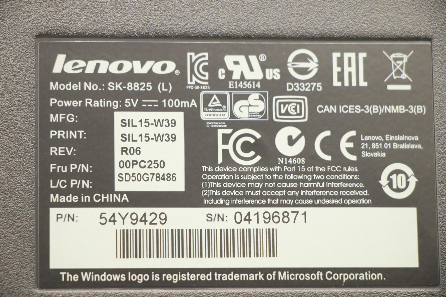 Lenovo Kb Keyboards External - 54Y9429