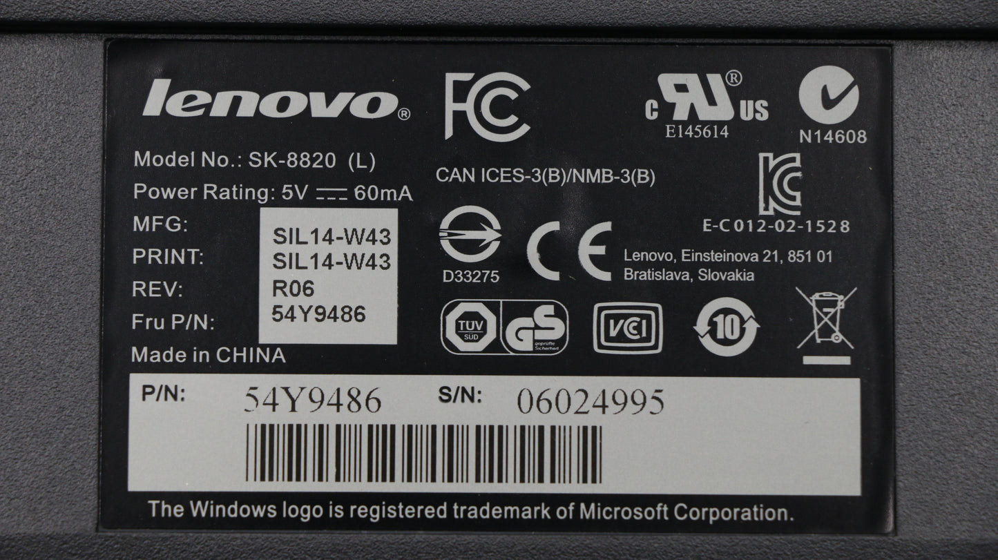 Lenovo Keyboard Netvista Keyboard (Ps - 54Y9486