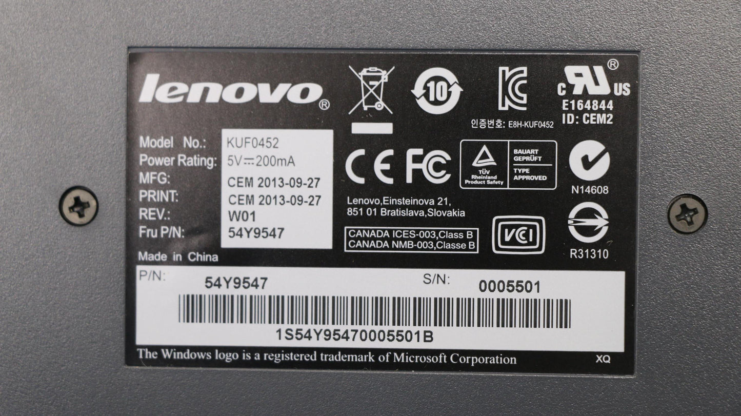 Lenovo Kb Keyboards External - 54Y9547