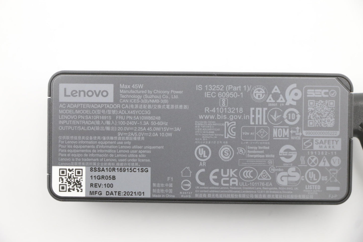 Lenovo Ac_Adapter Pd,45W,20/15/9/5V,3 - 5A10W86248