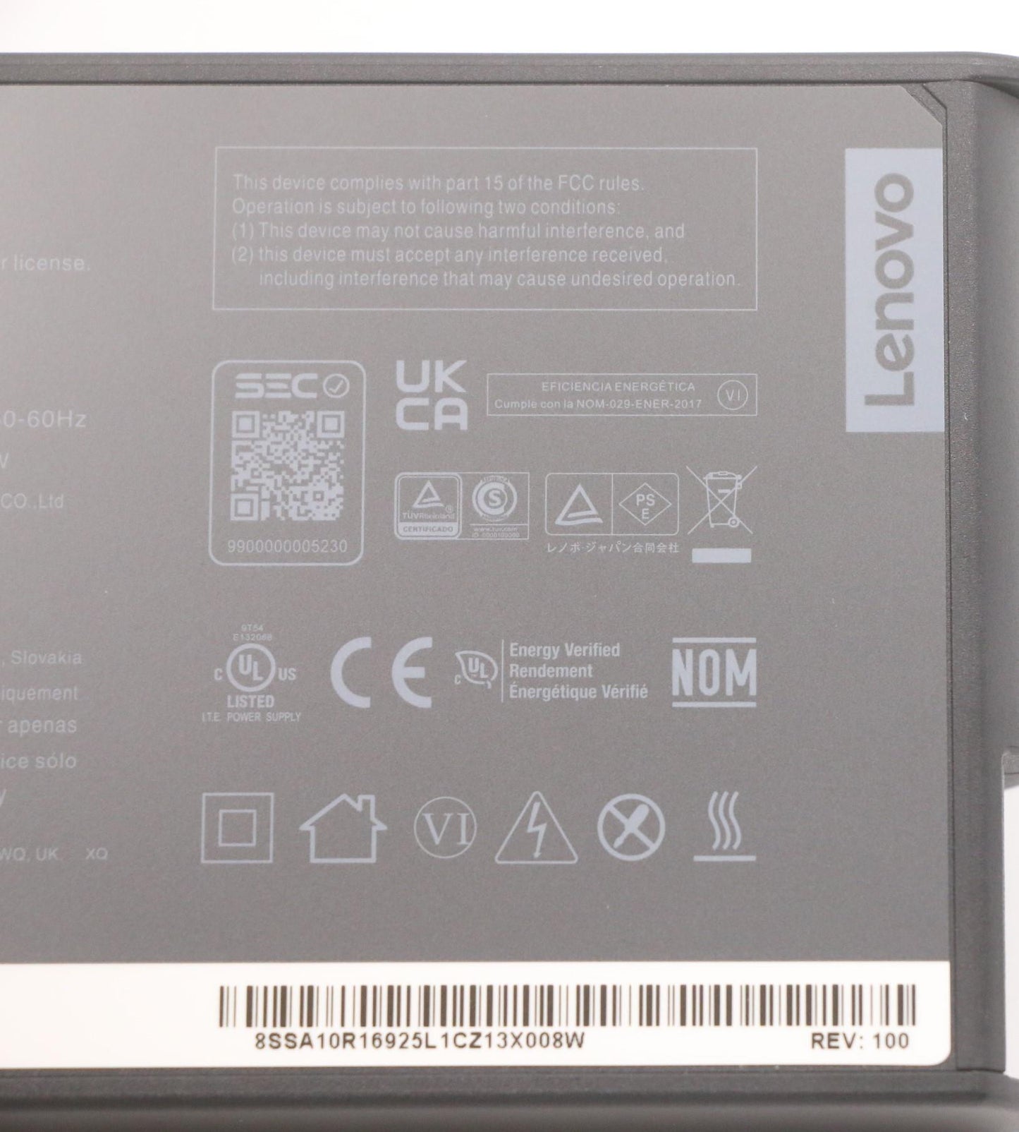 Lenovo (5A10W86258) Type-C AC Adapter, 135W, 2P, Black