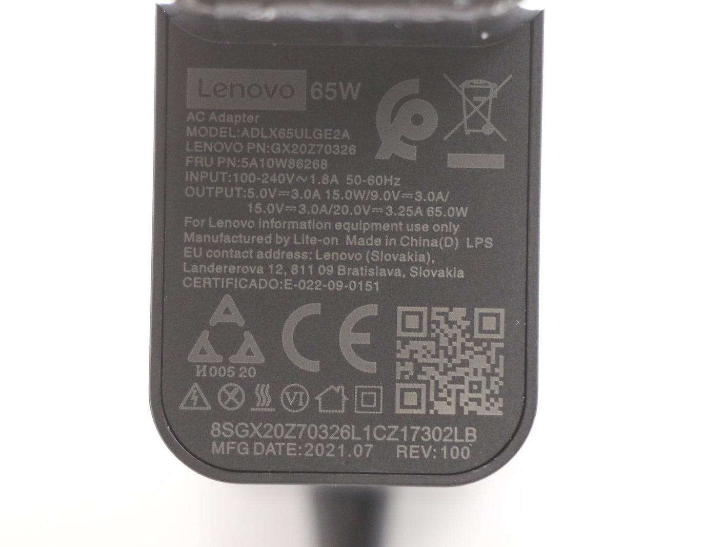 Lenovo Ac_Adapter Pd,65W,20/15/9/5V,2 - 5A10W86268