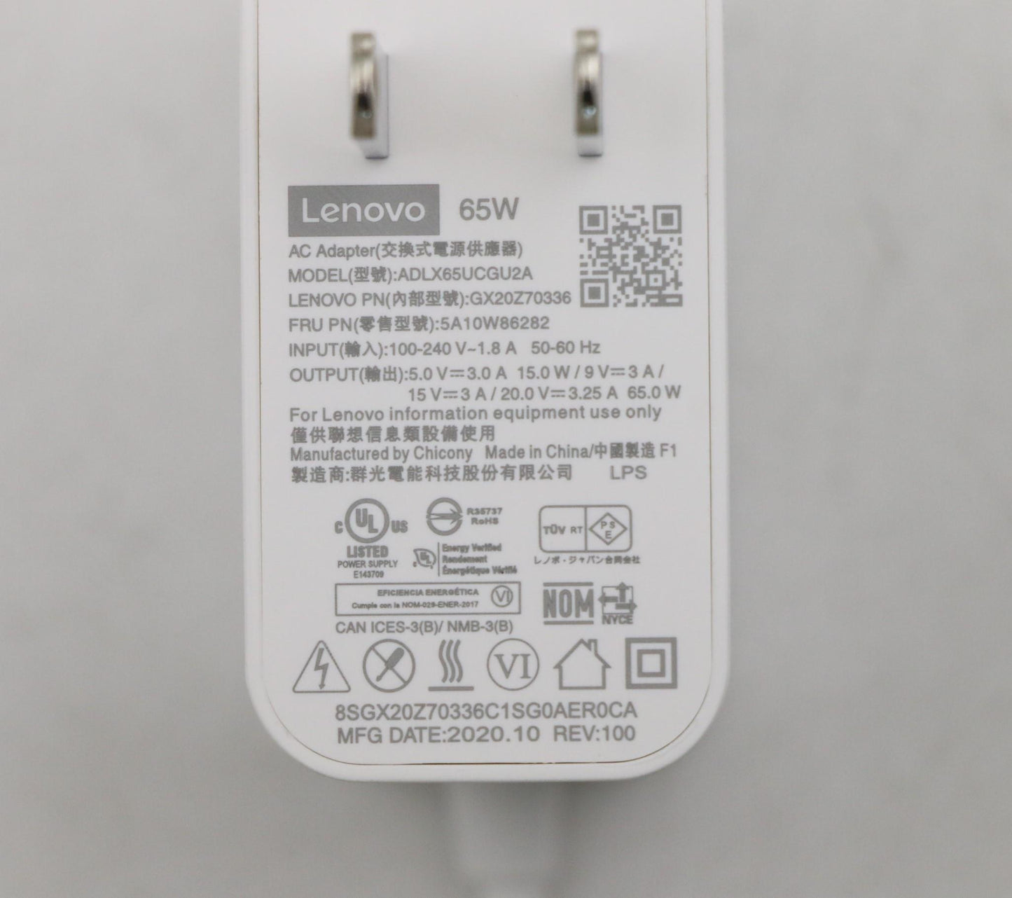 Lenovo Ac_Adapter Pd,65W,20/15/9/5V,2 - 5A10W86282