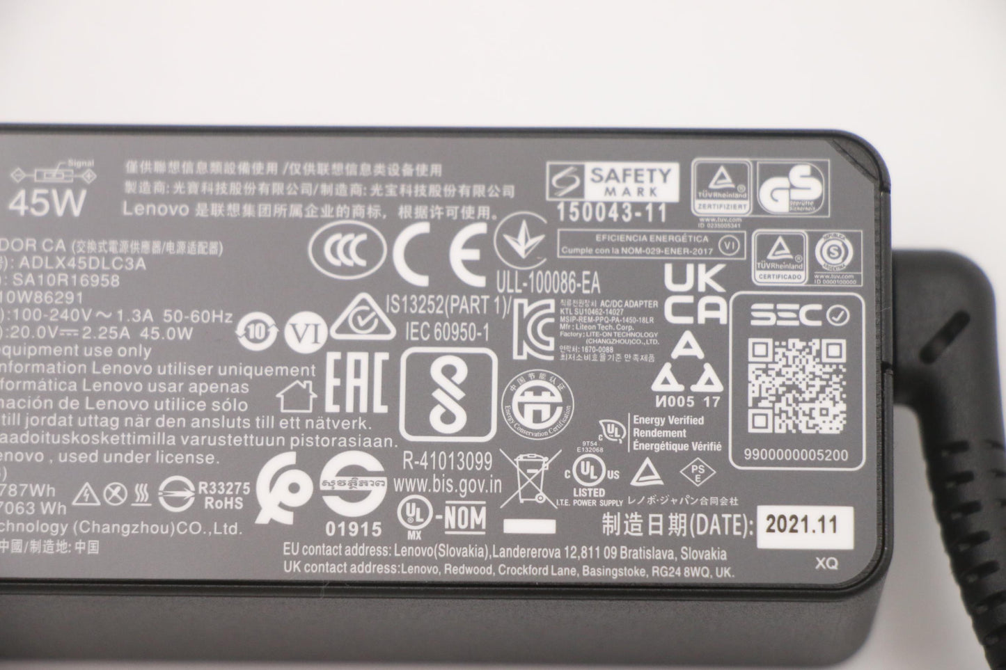 Lenovo Ac_Adapter 45W,20Vdc,3P,Ww,Ltn - 5A10W86291
