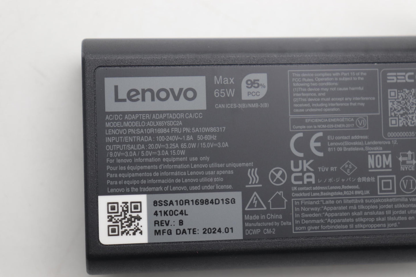 Lenovo Ac_Adapter Pd,65W,20/15/9/5V,2 - 5A10W86317