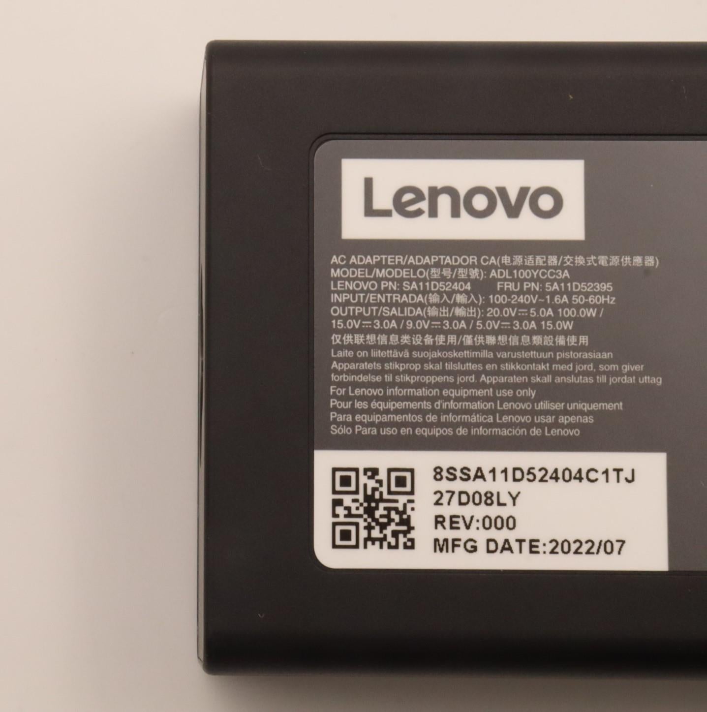 Lenovo Acadapter Pd,100W,201595V,3P,W - 5A11D52395