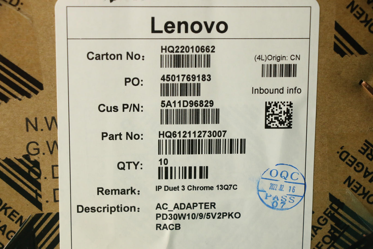 Lenovo Ac_Adapter Pd,30W,10/9/5V,2P,K - 5A11D96829