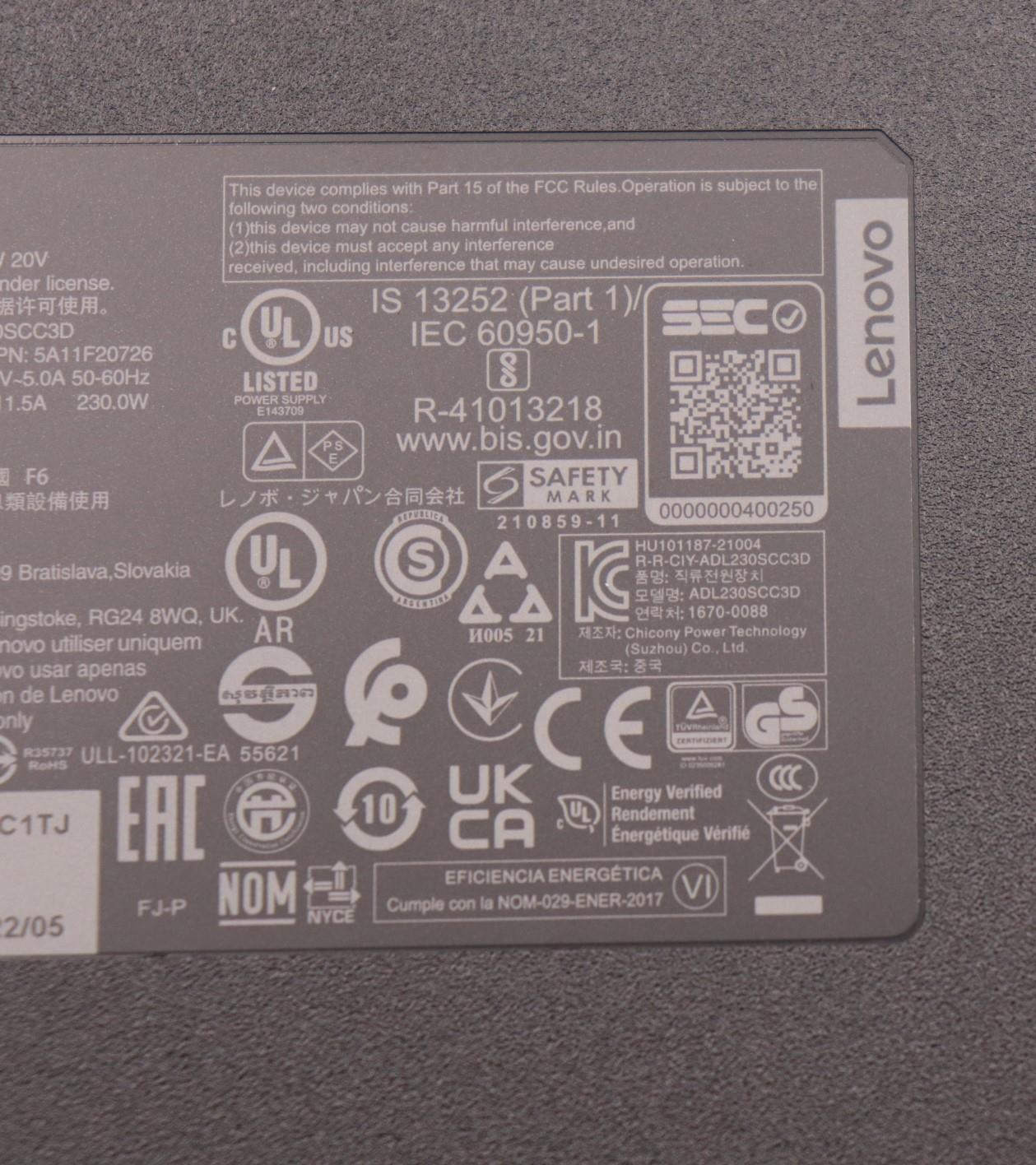 Lenovo Ac_Adapter 230W,3P,Ww,Chy - 5A11F20726