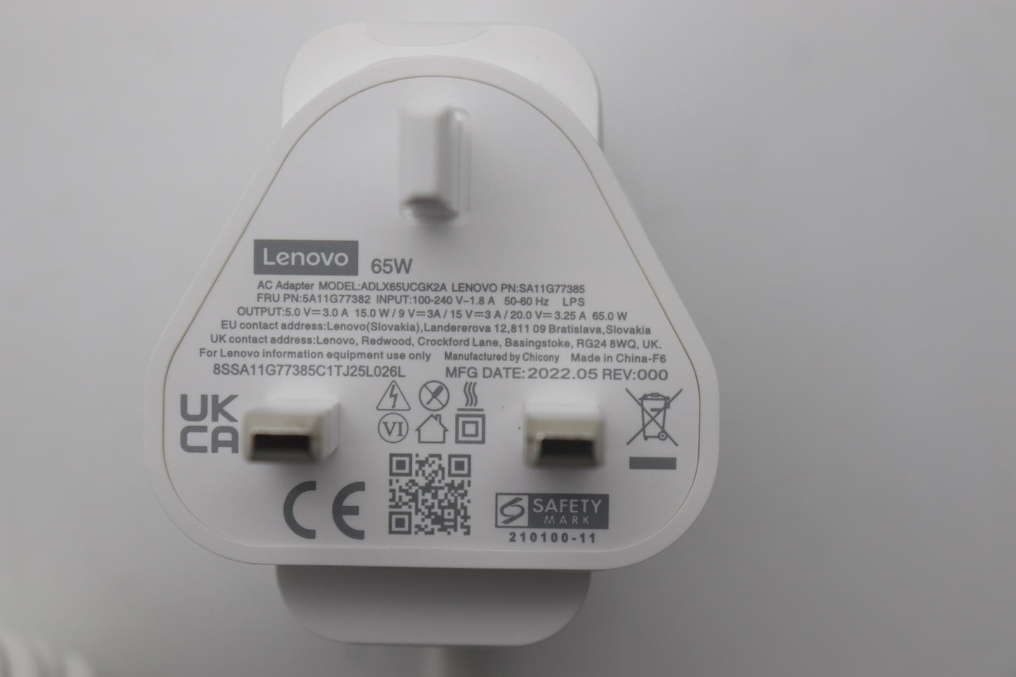 Lenovo Acadapter Pd,65W,201595V,2P,Uk - 5A11G77382