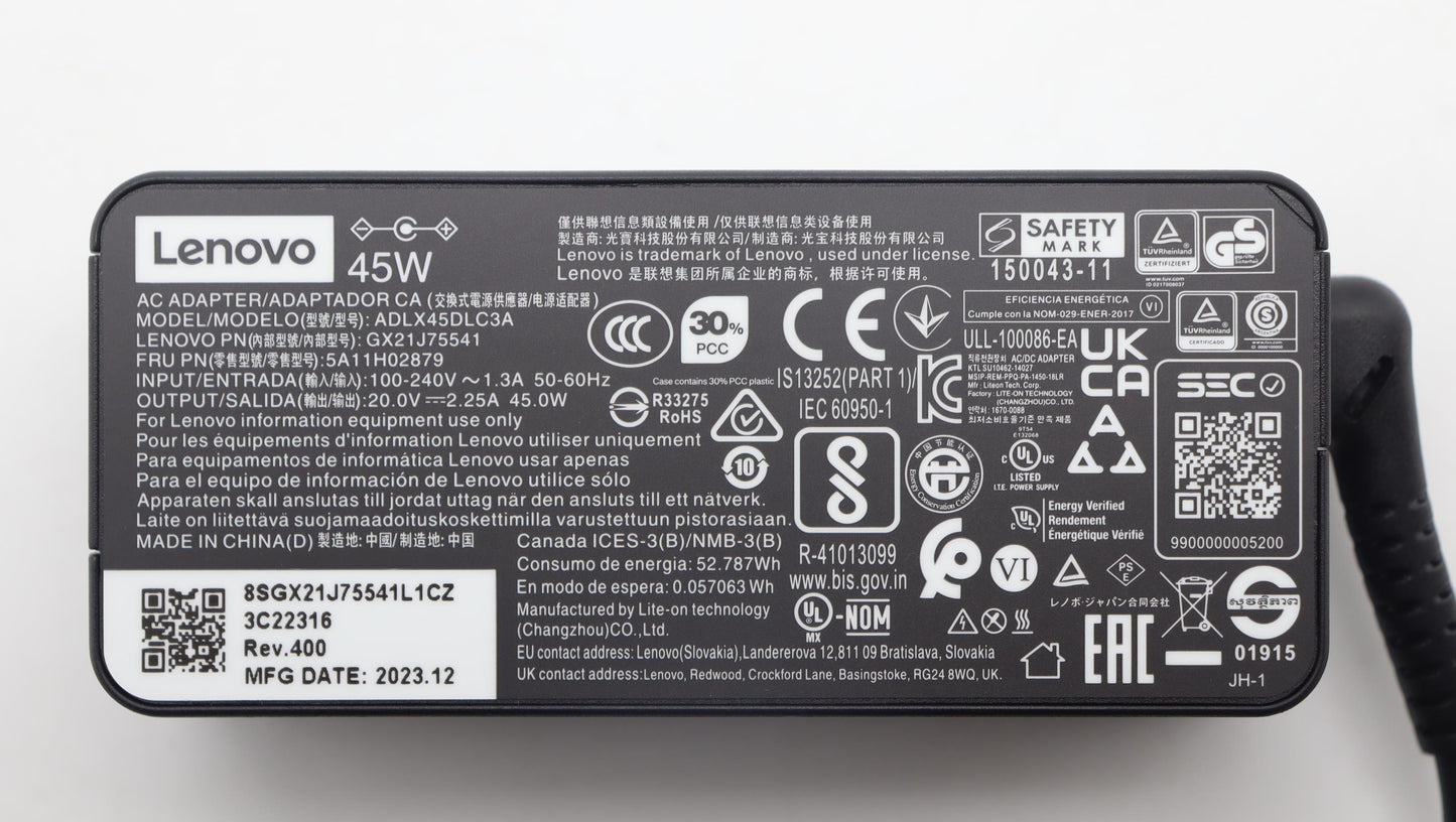 Lenovo Acadapter 45W,3P,Ww,Ltn - 5A11H02879