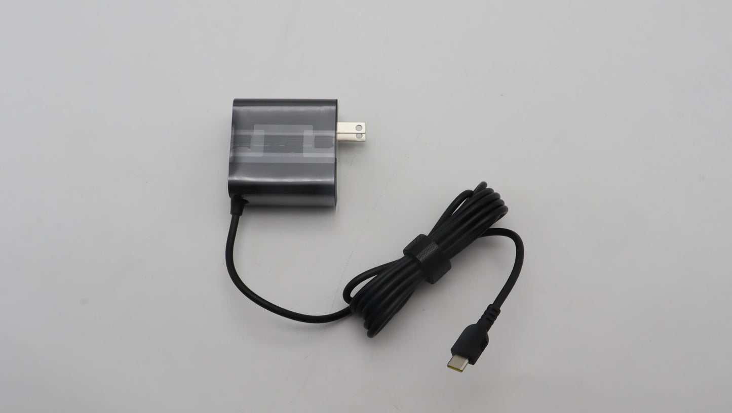 Lenovo - AC Adapter, Type-C, 65W, 2-Prong, USA Version, Black - 5A11J75645