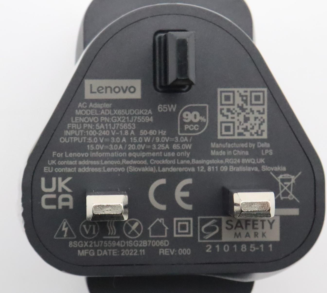 Lenovo Ac_Adapter Pd,65W,20/15/9/5V,2 - 5A11J75653
