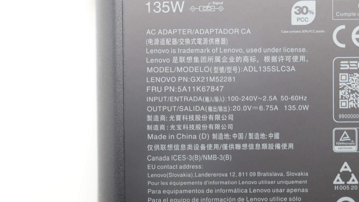 Lenovo Ac Adapter 135W - 5A11K67847