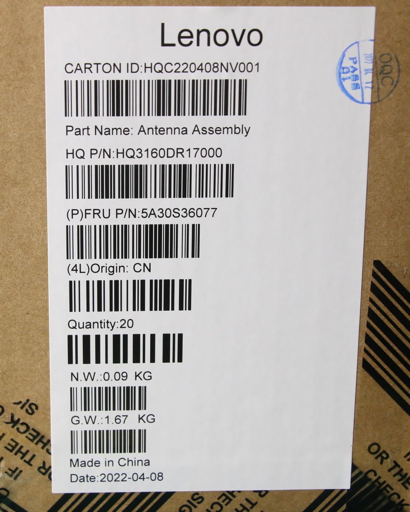 Lenovo Antenna Antenna H 82T6 Main+Au - 5A30S36077