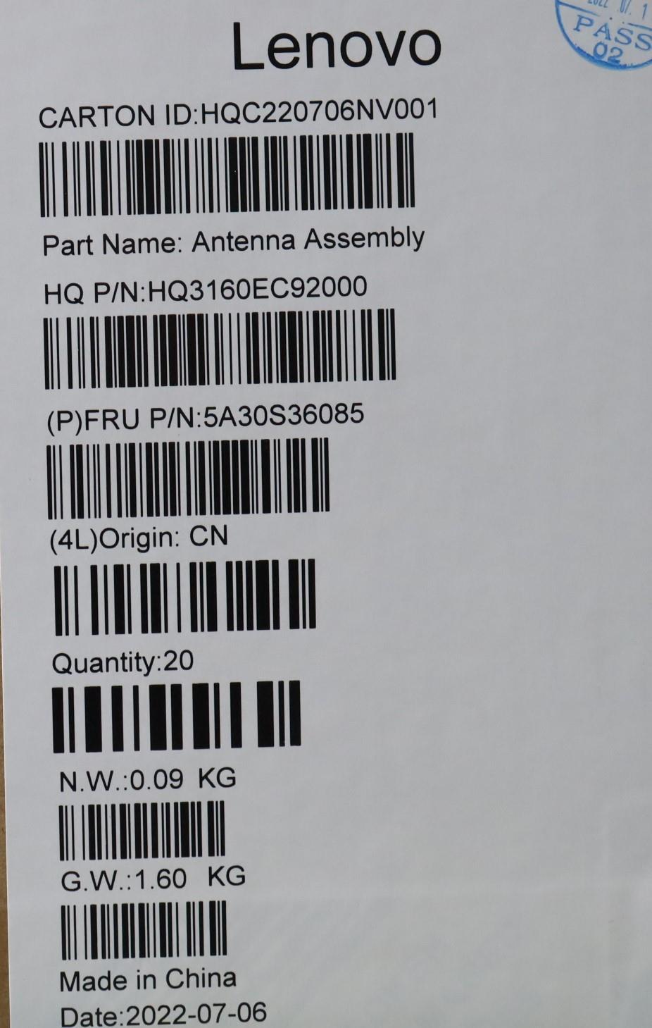 Lenovo Antenna Antenna H 21El Auxmain - 5A30S36085