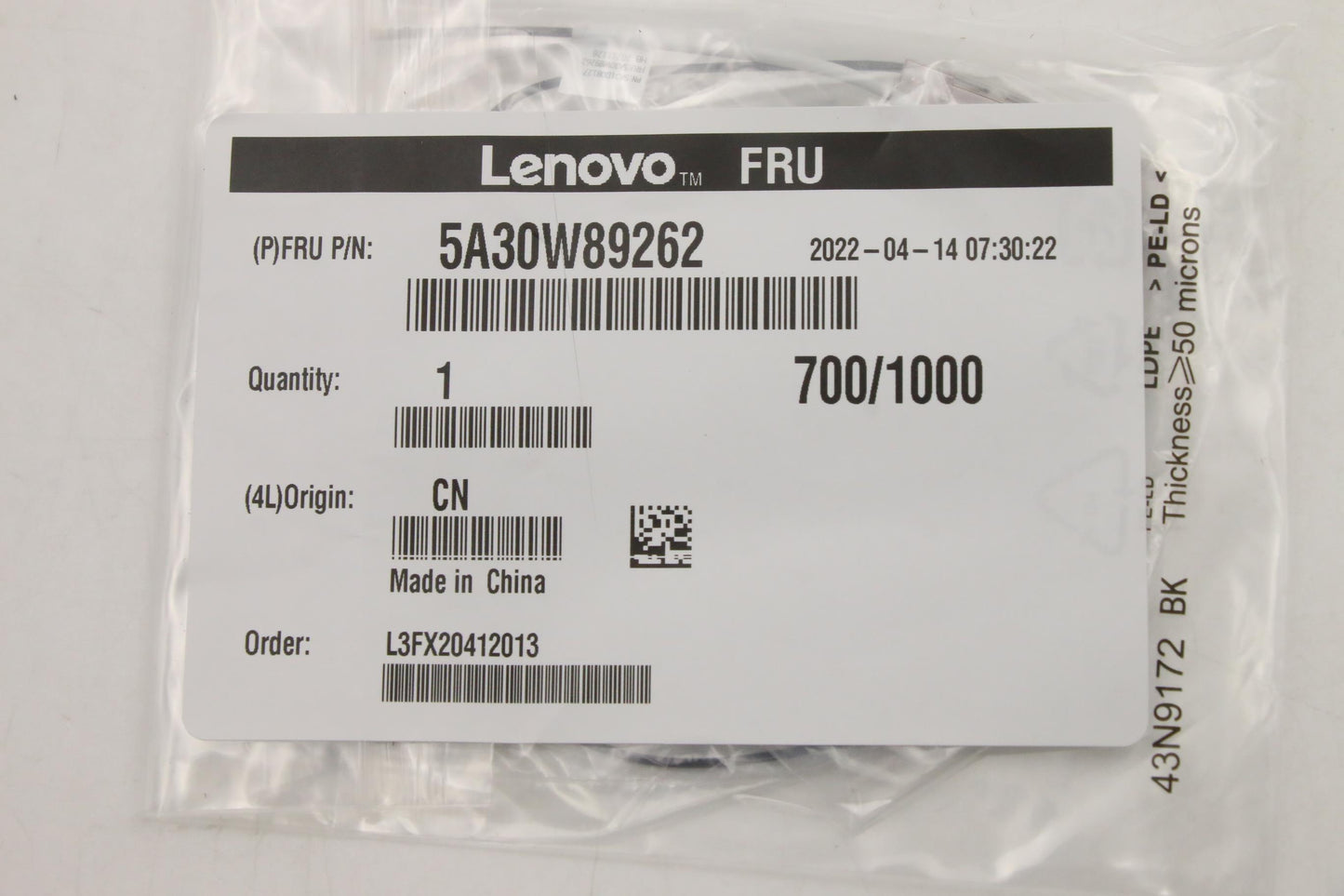 Lenovo Antenna Fru,17L Wifi6E Front A - 5A30W89262