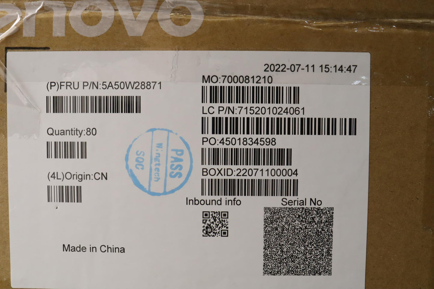 Lenovo Audiocard Audio Board Wt 82Tq - 5A50W28871
