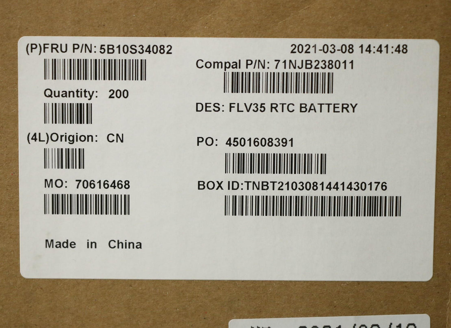 Lenovo (5B10S34082) CMOS Battery for C 20VG