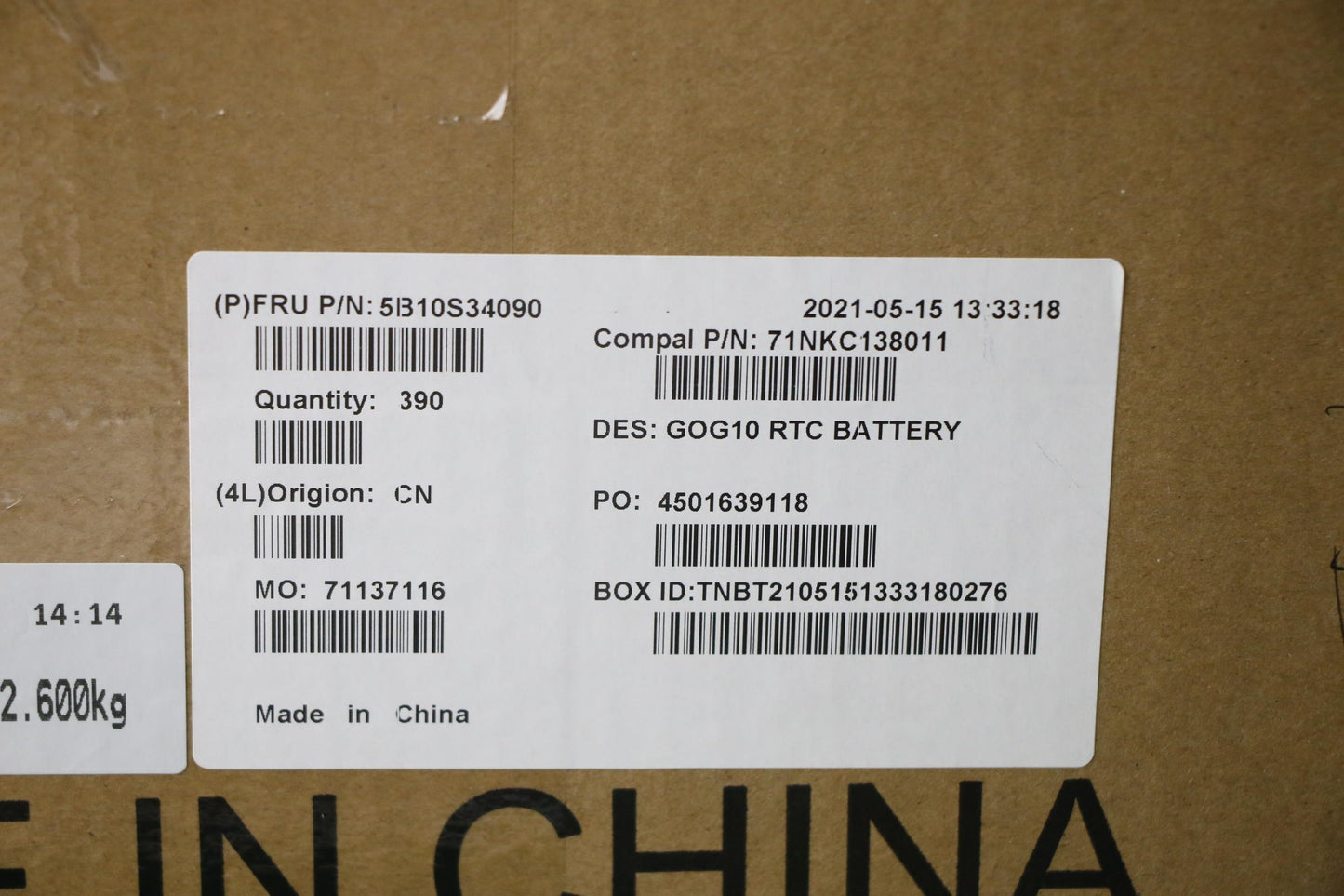 Lenovo (5B10S34090) CMOS Battery for C 82K1