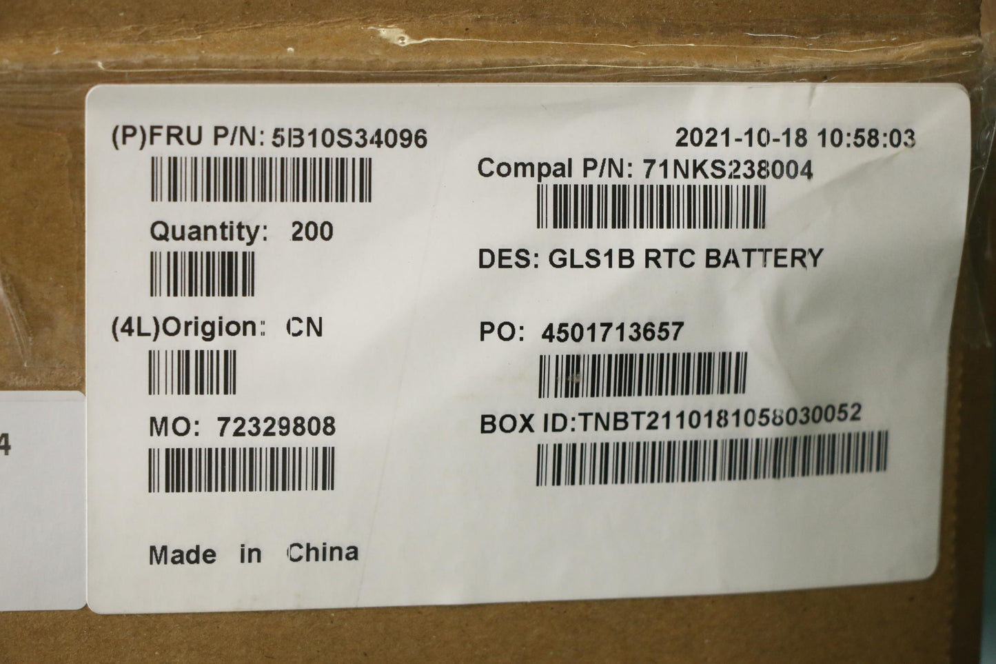 Lenovo Battery Cmos Battery C 82R1 - 5B10S34096