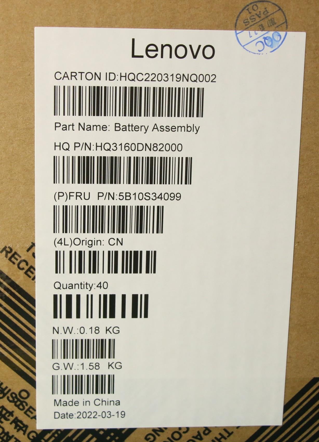 Lenovo Battery Cmos Battery H 21Cy Rt - 5B10S34099