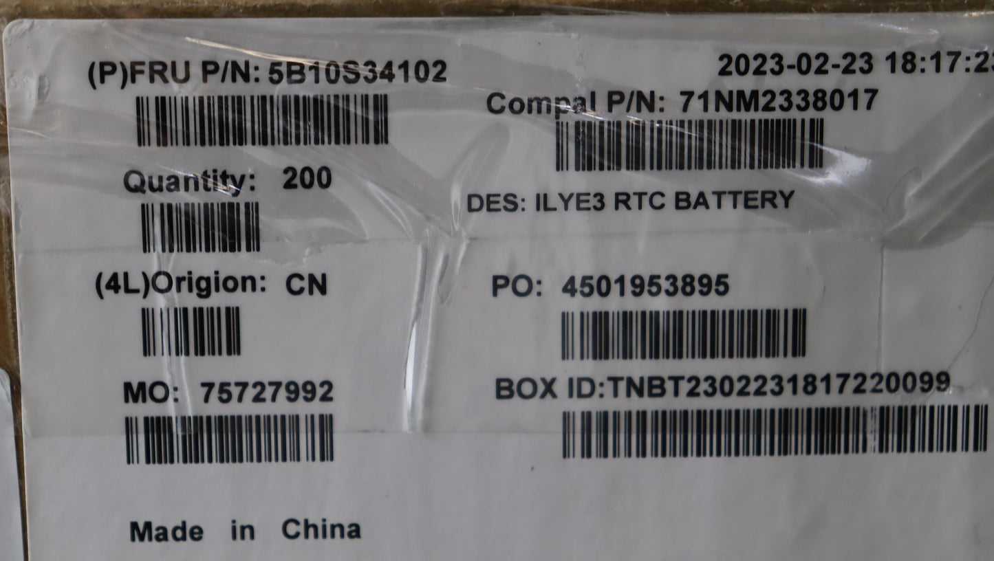 Lenovo Battery Cmos Battery C 82Ya - 5B10S34102