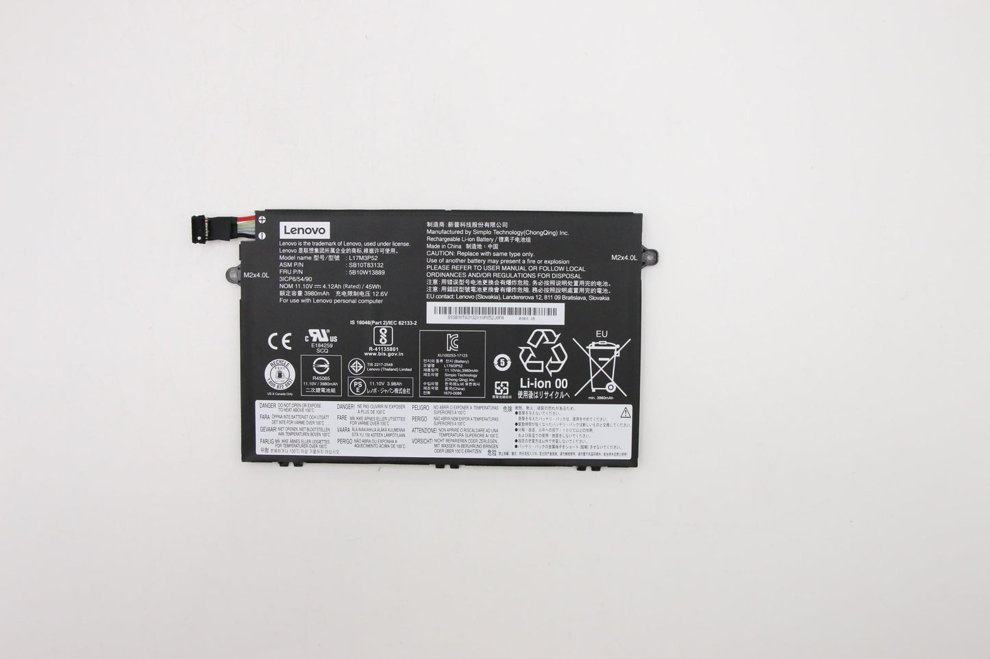 Lenovo (5B10W13889) Internal Battery, 3-Cell, 11.1V, 45Wh