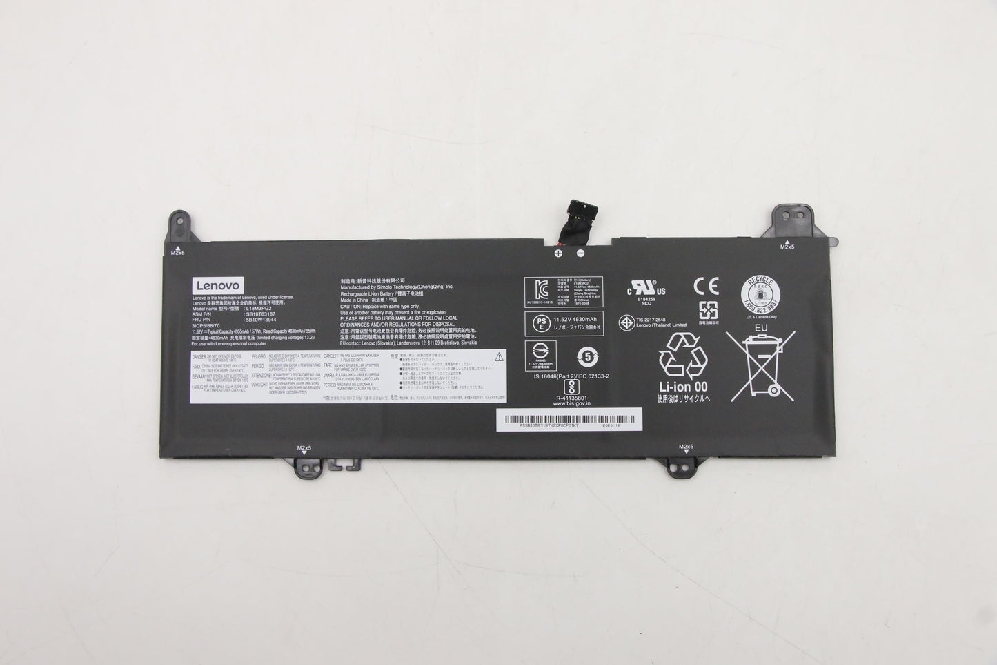 Lenovo (5B10W13944) 3-Cell Battery, 11.52V, 57Wh