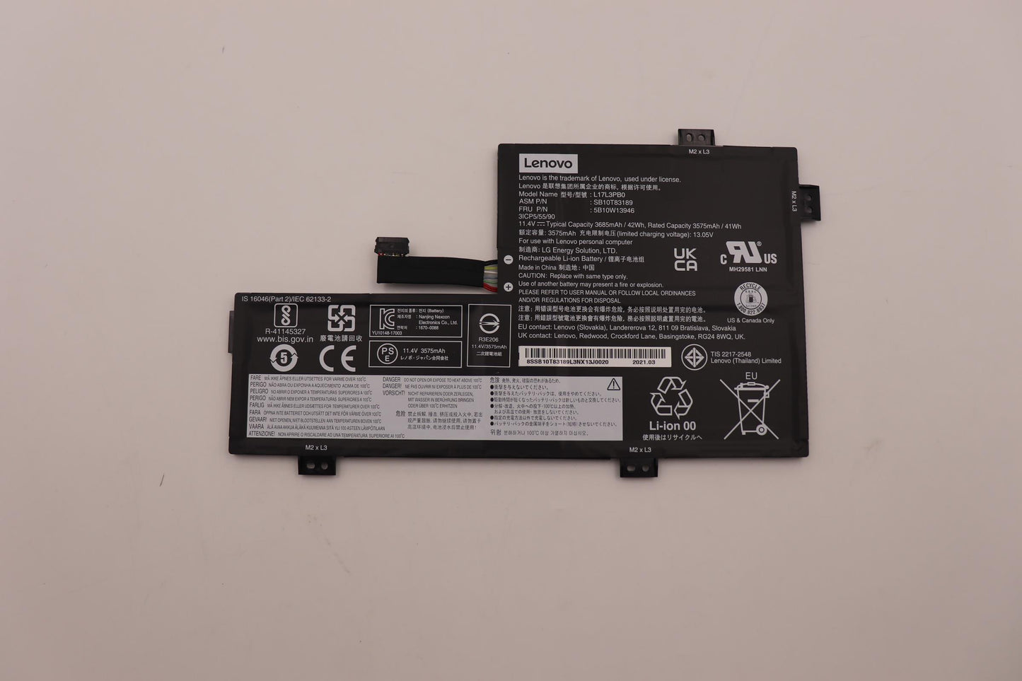 Lenovo Internal, 3C, 42Wh, Liion, Lgc - 5B10W13946