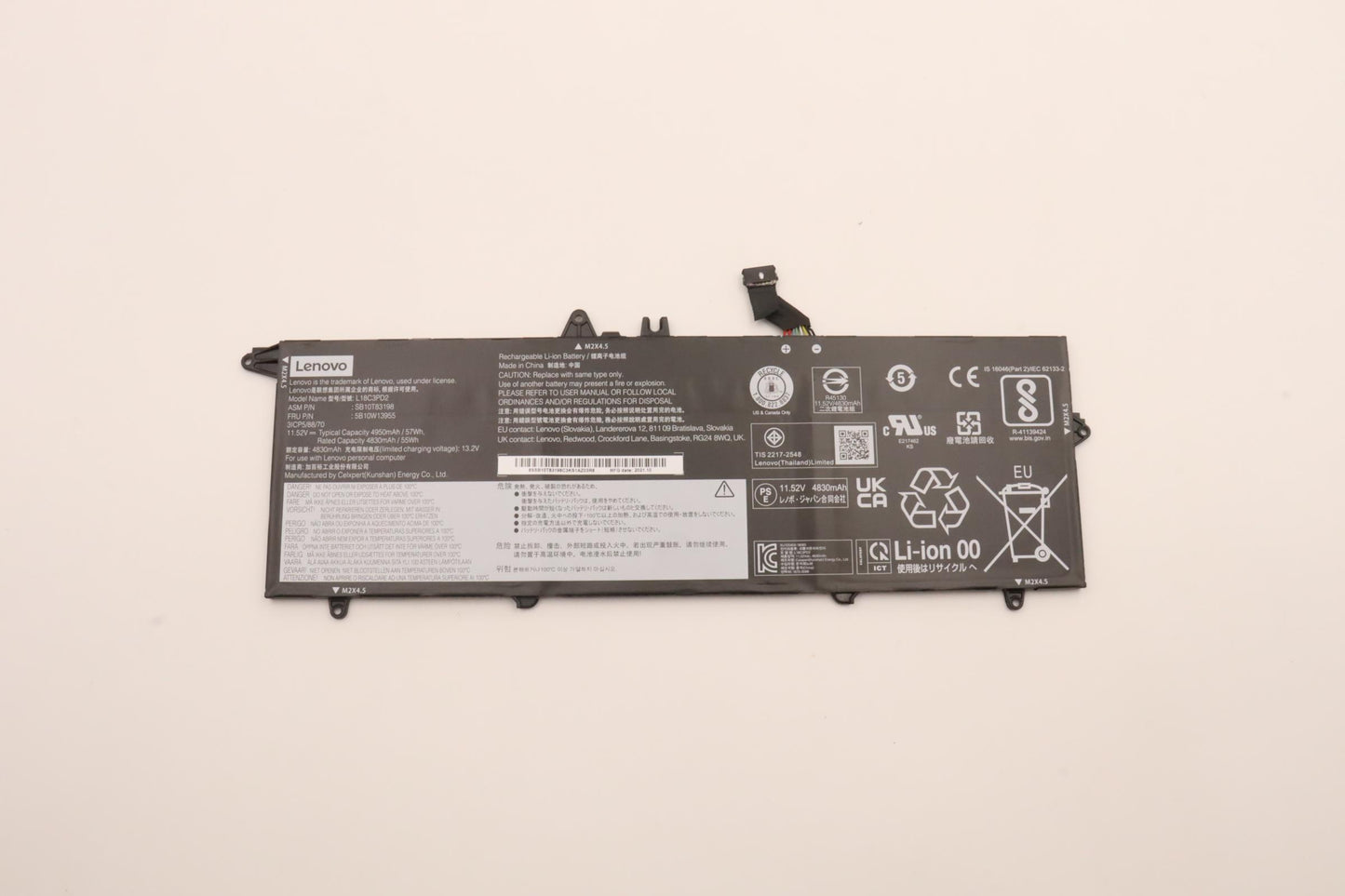 Lenovo (5B10W13955) 3-Cell Battery, 11.52V, 57Wh