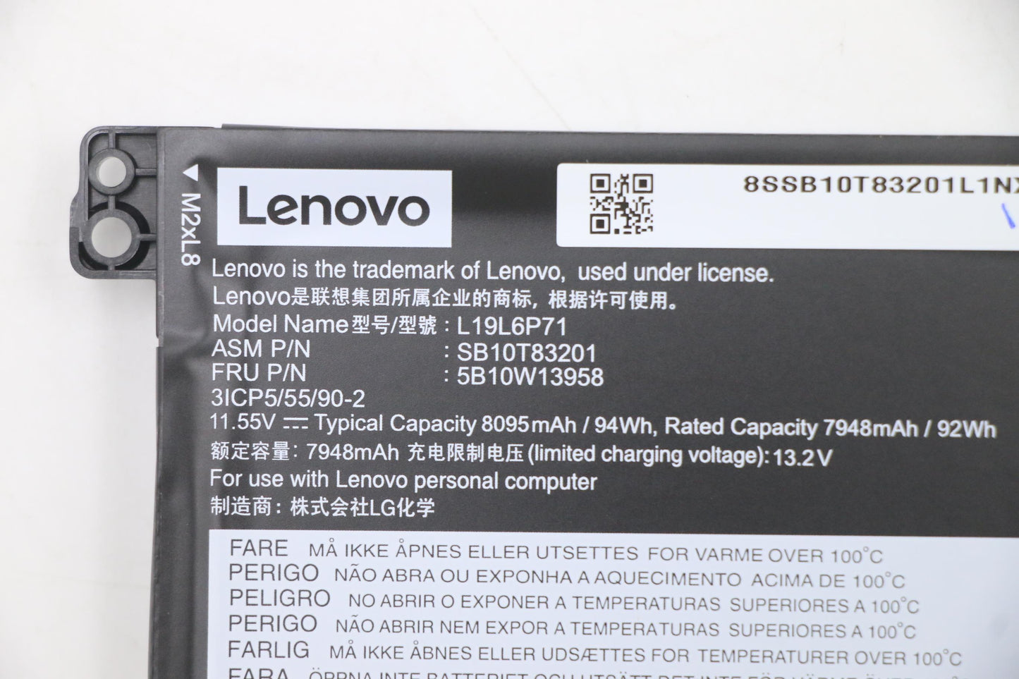 Lenovo (5B10W13958) Battery, 11.55V, 93.5 Wh, 6-cell