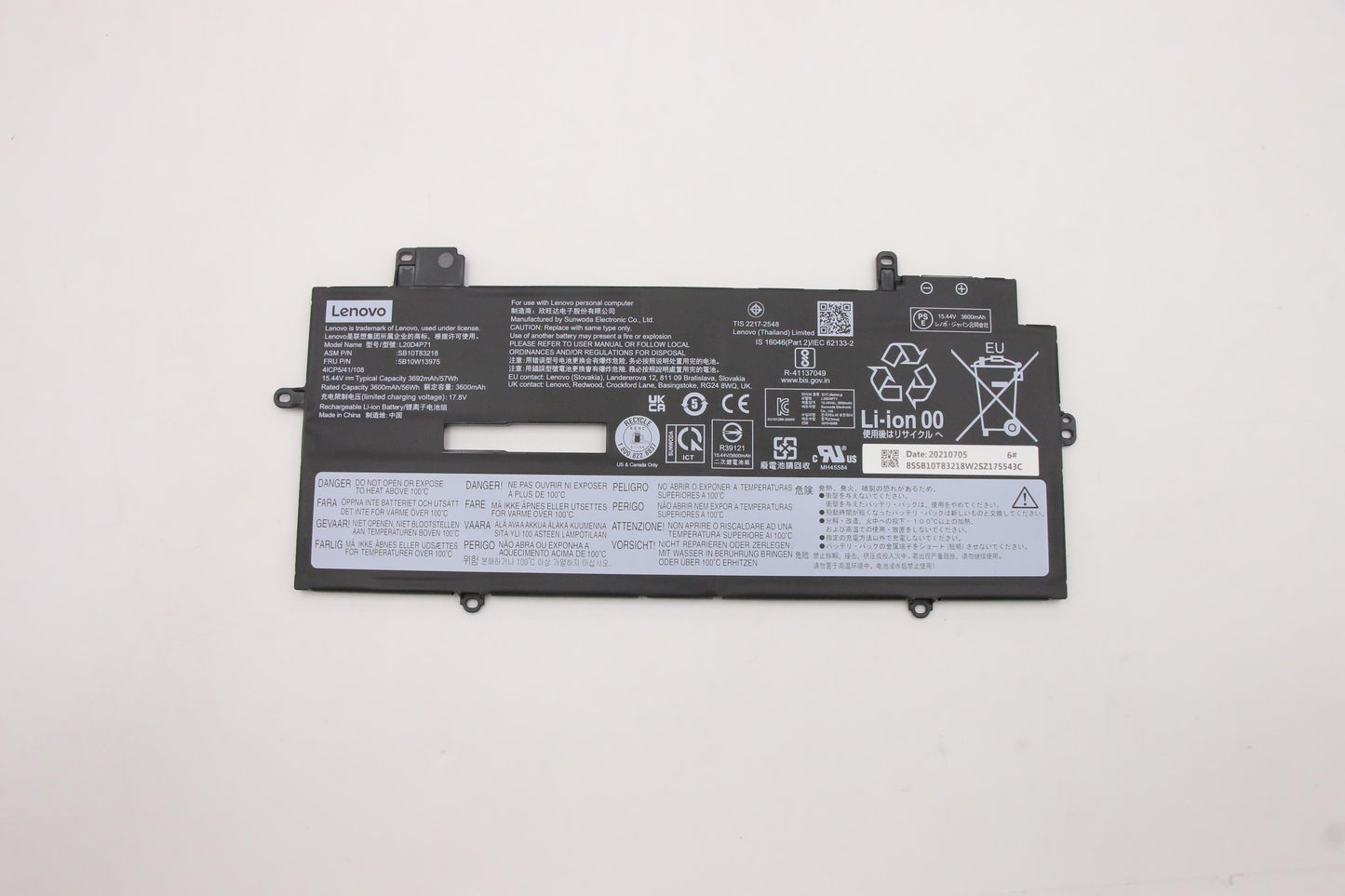 Lenovo (5B10W13975) Battery, 15.44V, 57Wh, 4-cell