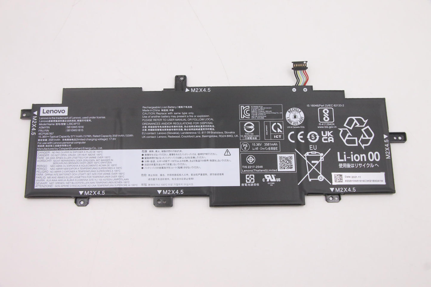 Lenovo (5B10W51815) 4-Cell Battery, 15.36V, 57Wh