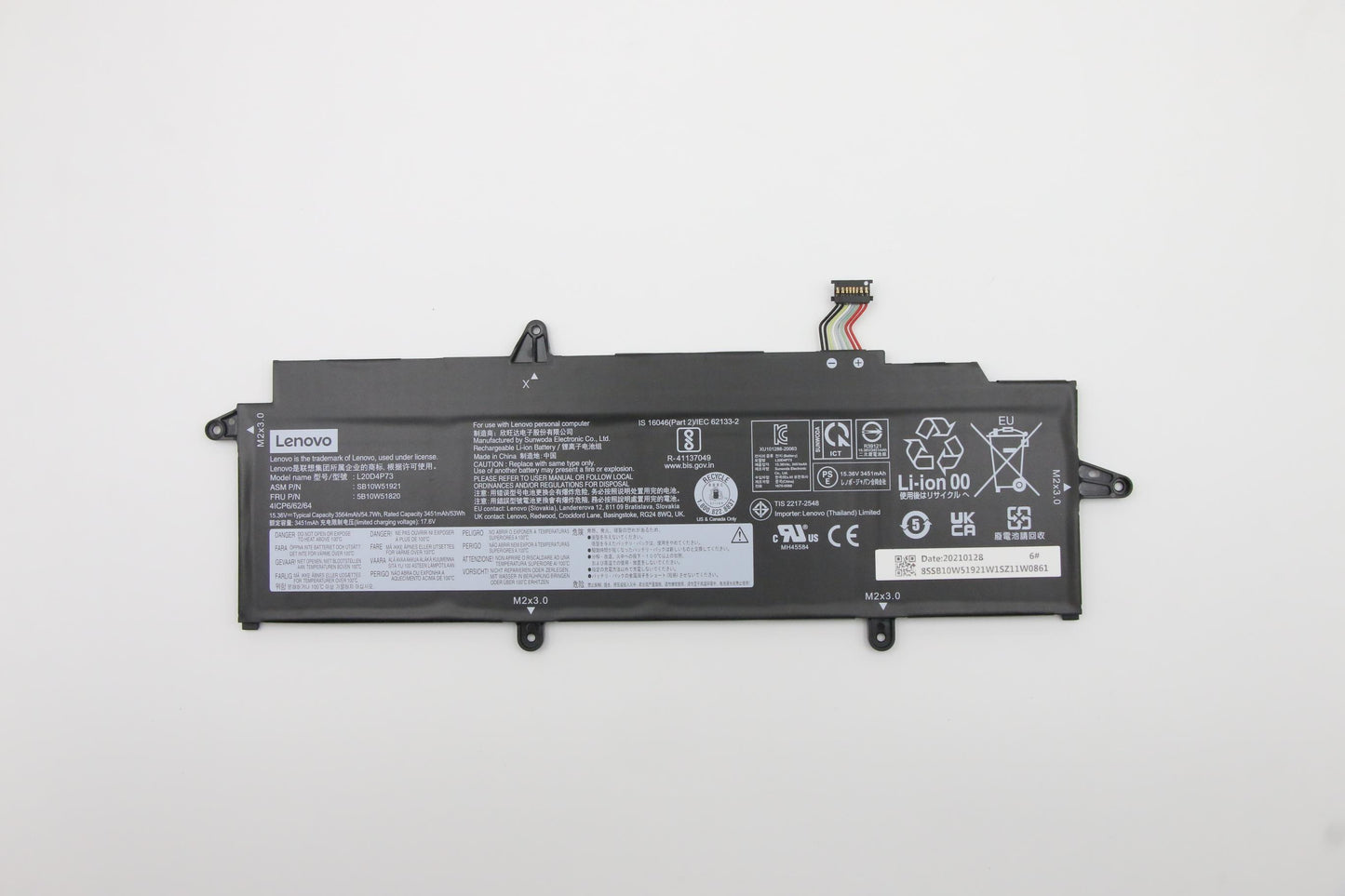 Lenovo (5B10W51820) 4-Cell Battery, 15.36V, 54.7 Wh