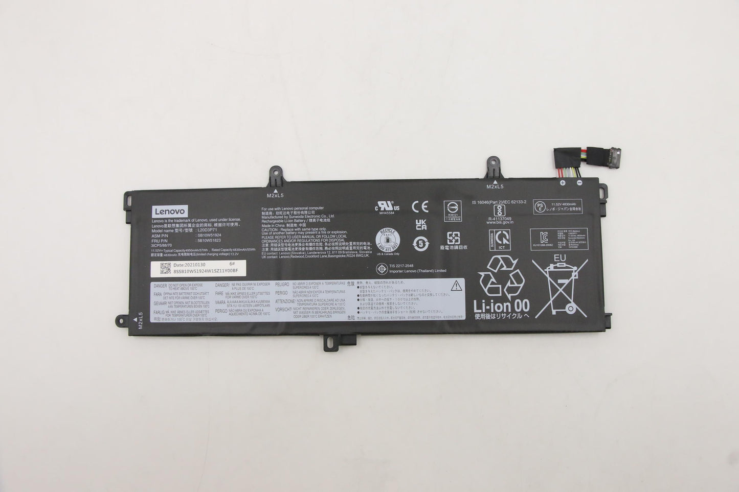Lenovo Battery Internal,3C,57Wh,Liion - 5B10W51823