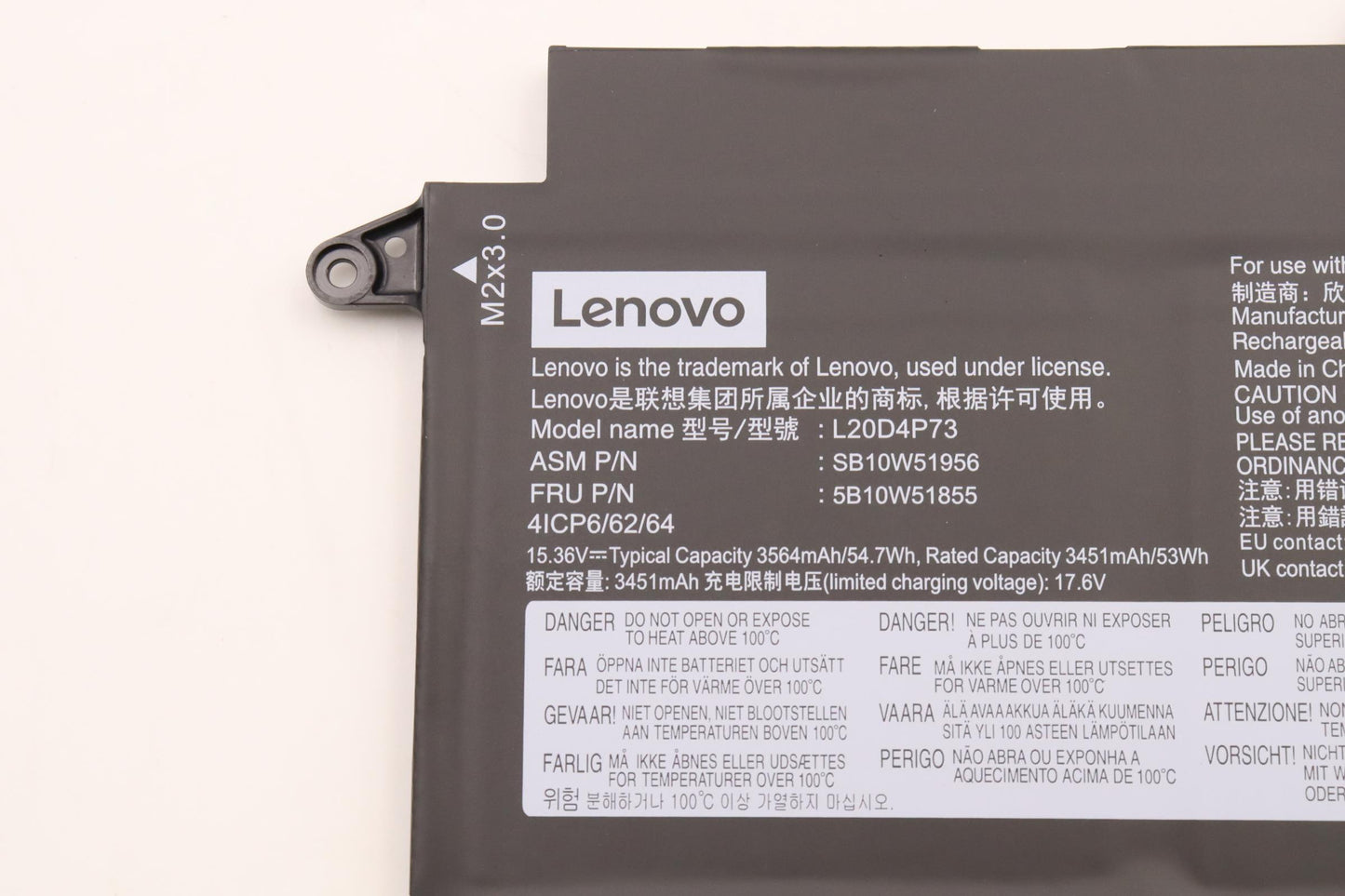 Lenovo Battery Internal, 4C, 547Wh, L - 5B10W51855