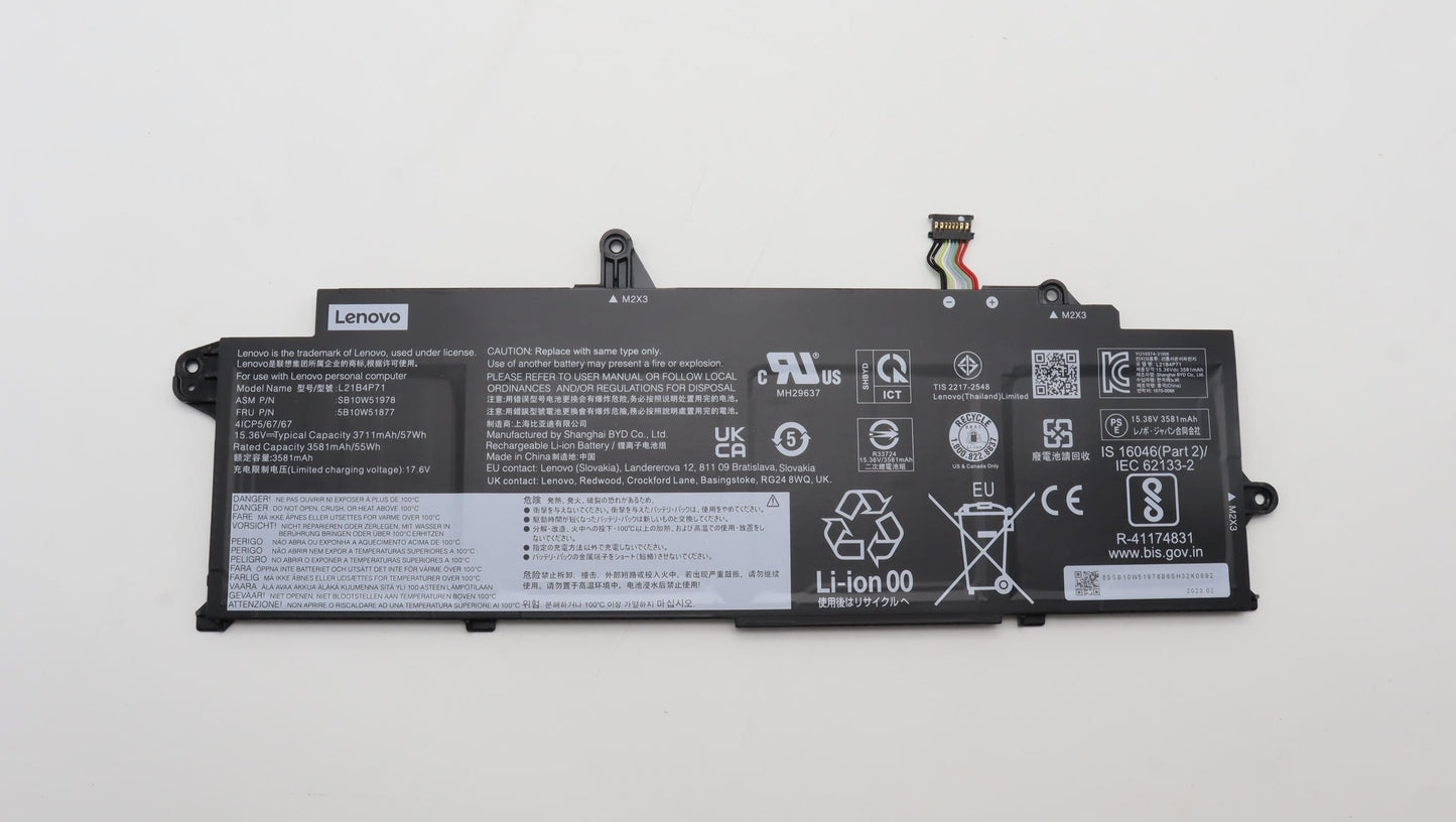 Lenovo (5B10W51877) 4-Cell Battery, 15.36V, 57Wh