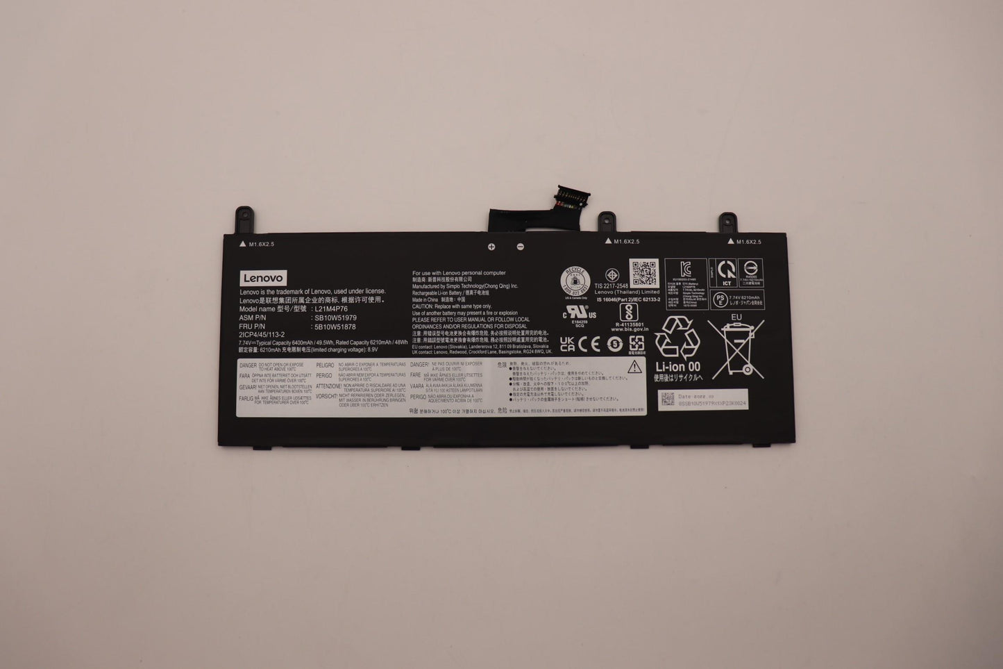 Lenovo Battery Internal, 4C, 49.5Wh, - 5B10W51878