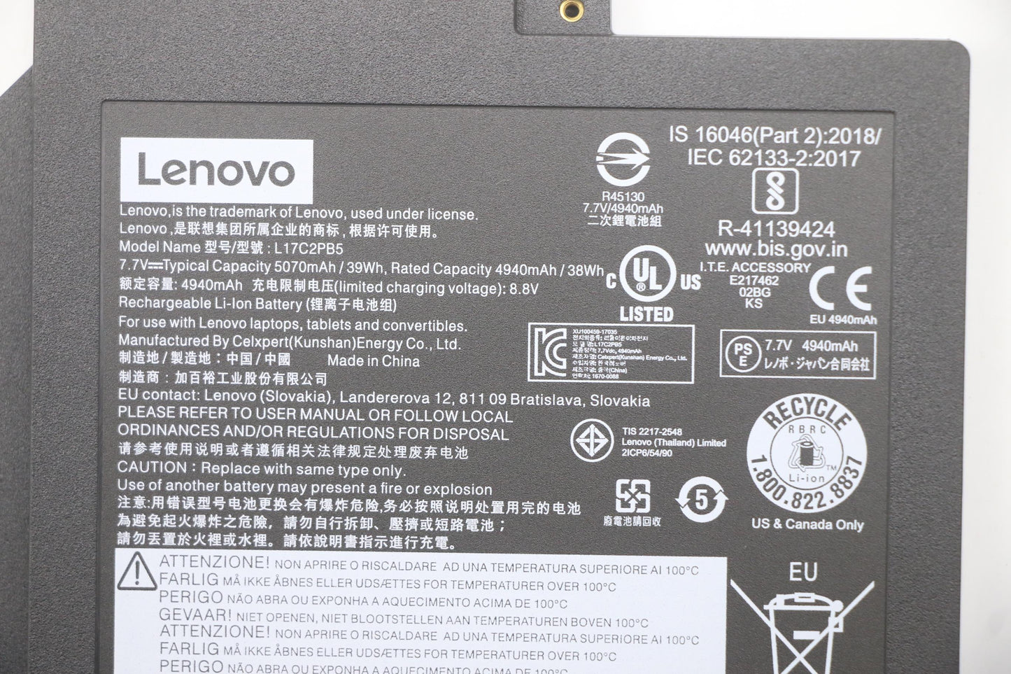 Lenovo Rechargeable Batteries , Inter - 5B10W67167