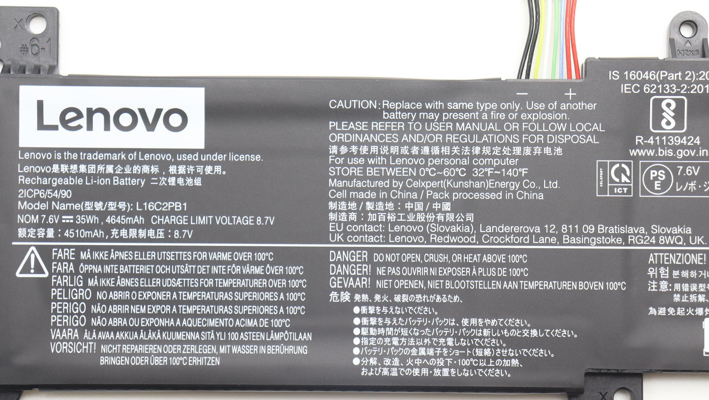 Lenovo Cp C L16C2Pb1 7.6V35Wh2Cell - 5B10W67191